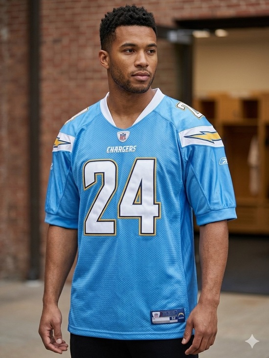 Reebok Other - #24 Light Blue Men's Football Jersey chargers Mathew’s on the field
